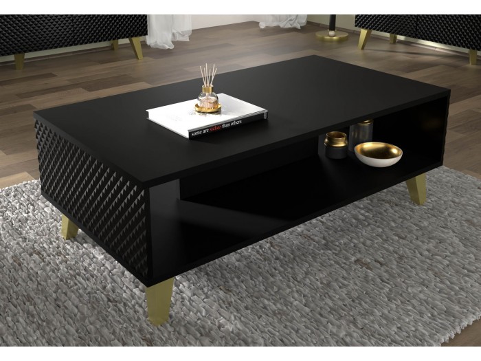 Холна маса RAVENNA MDF HG 90x60 (черен мат/черен гланц)